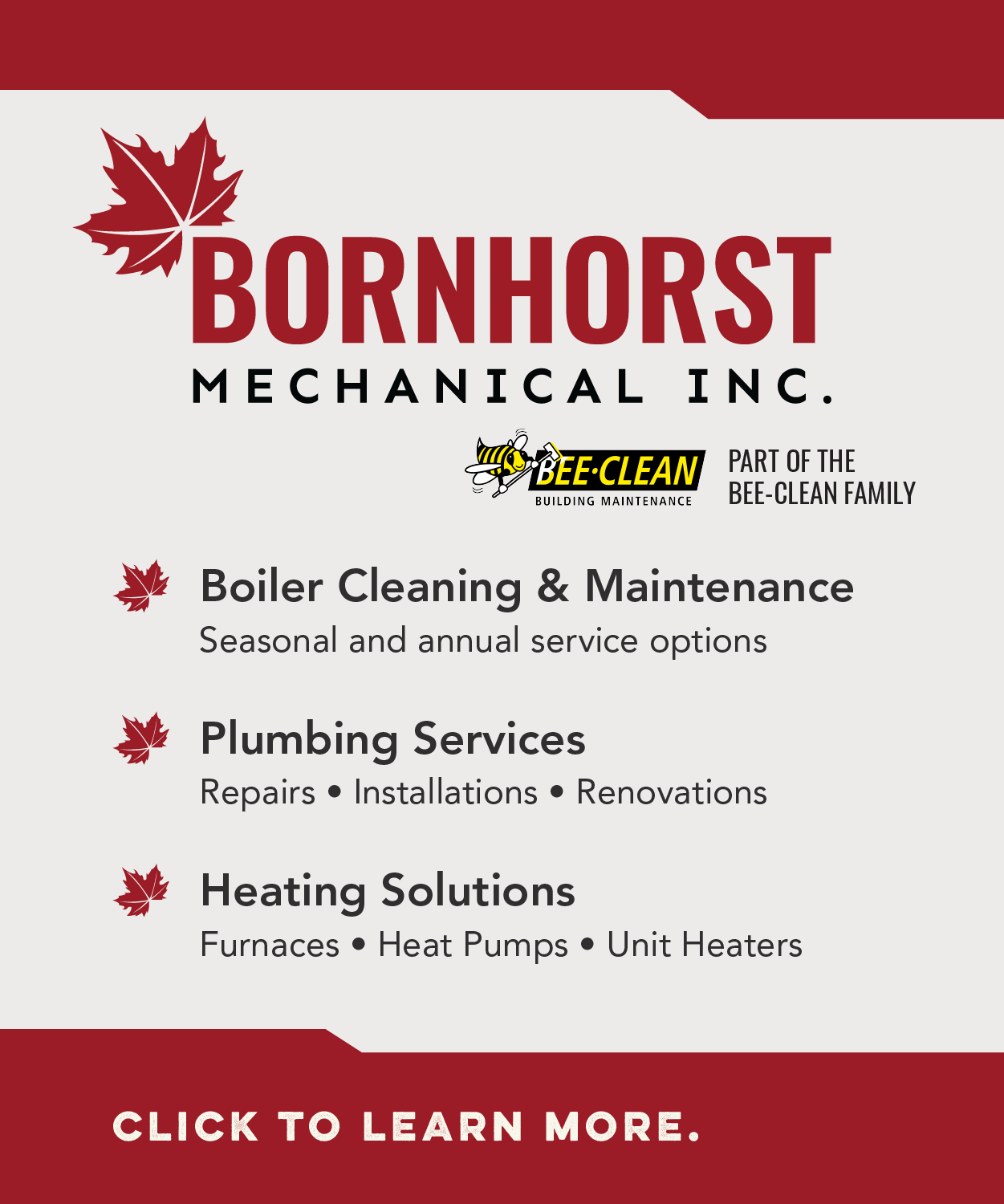 Bornhorst sidebar for Bee-Clean web